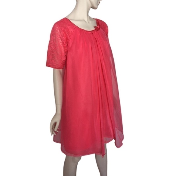 VINTAGE Vanity Fair Peignoir Set Double Chiffon Nightgown Robe Négligée Nylon - Picture 6 of 15